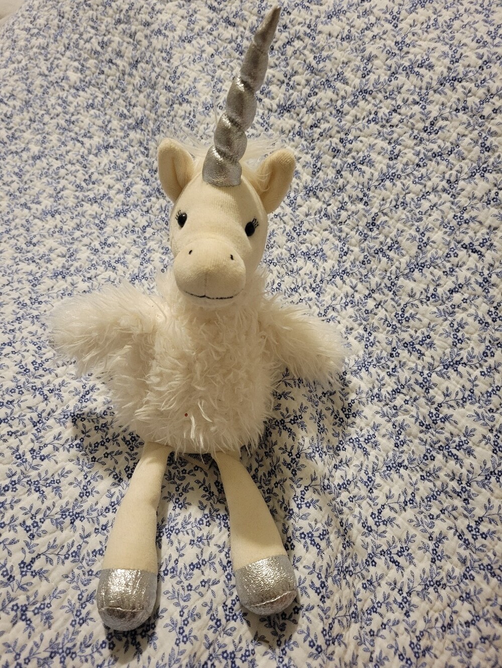 Jellycat Plush White Unicorn Stuffed Toy with Silver Horn - Kids Accessories